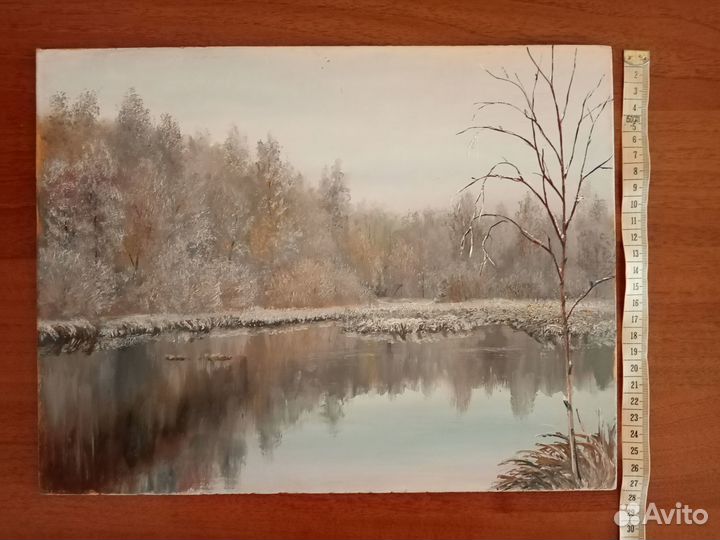 Картина маслом зимний пейзаж