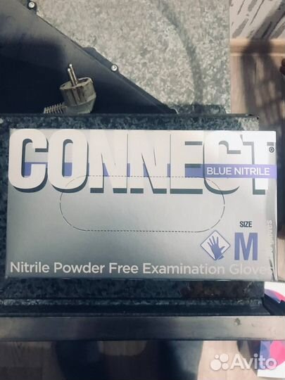 Перчатки гигиенические connect Blue Nitrile M