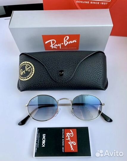 Солнцезащитные очки ray ban oval голубые