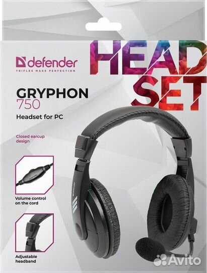 Компьютерная гарнитура Defender HN-750 Gryphon