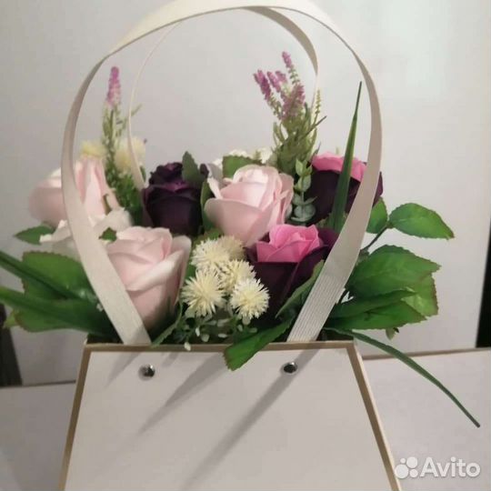 Букет из мыльных роз