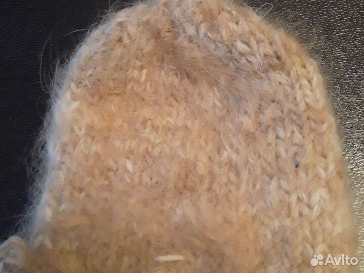 Варежки из собачьей шерсти ручной вязки