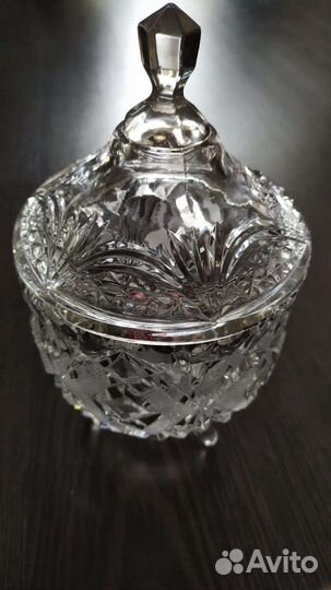Хрустальная конфетница с крышкой СССР