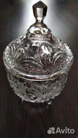 Хрустальная конфетница с крышкой СССР