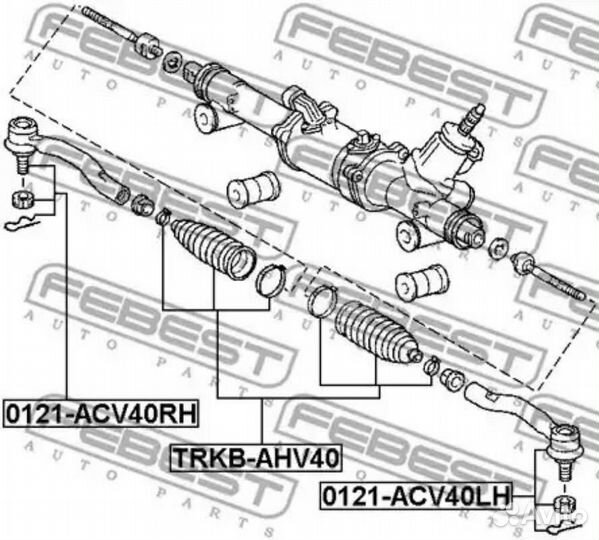 Febest trkb-AHV40 Пыльник рулевой рейки