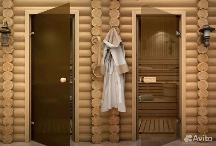 Дверь стеклянная для бани