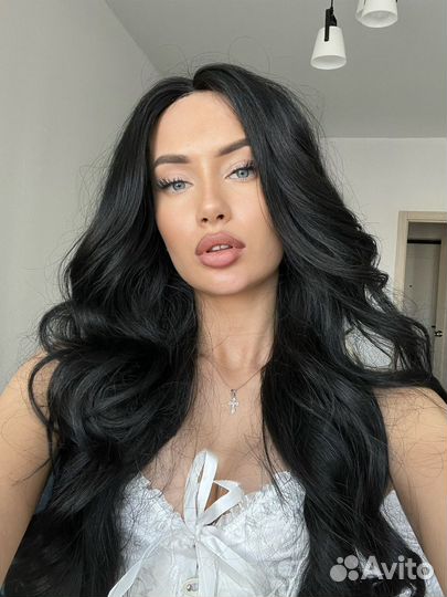 Парик черный длинный