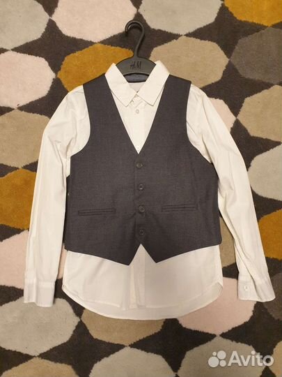 Рубашка H&M + жилетка для школы