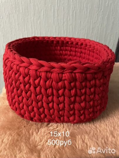 Вязаные корзинки
