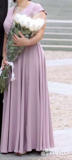 Вечернее платье пудровое