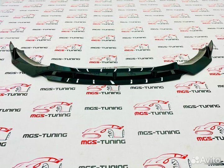 Губа переднего бампера BMW X3 G01 черный глянец