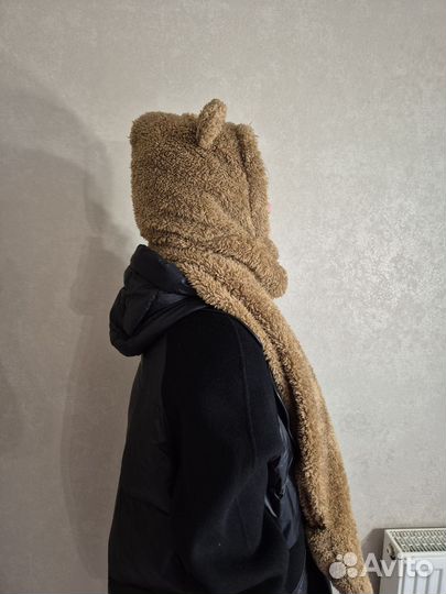 Капор-капюшон, мишка / шапка-шарф 2 в 1