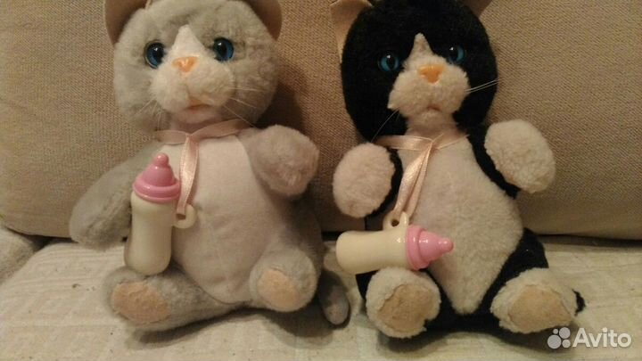 Игрушки мягкие разные, котенок басик