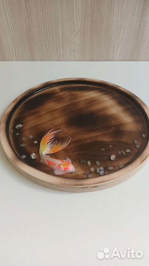 Поднос деревянный с эпоксидной смолой