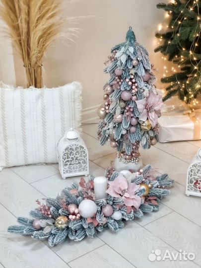 Новогодний декор,интерьерная композиция,подсвечник