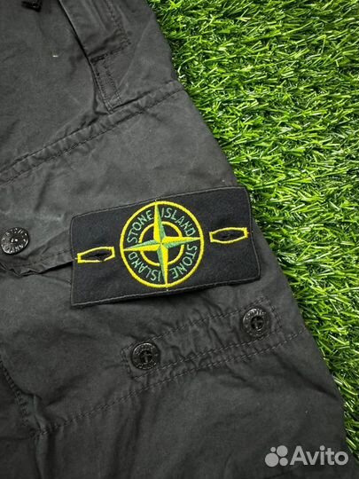 Шорты карго Stone island черные L11WA