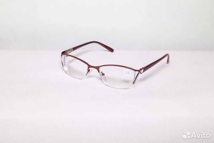 Очки для зрения с диоптриями -4 (красные)