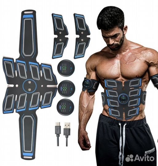 EMS тренажёр для пресса,рук,ног электростимулятор