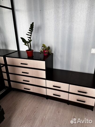 Тумба Сакура прикроватная 2 шт и комод