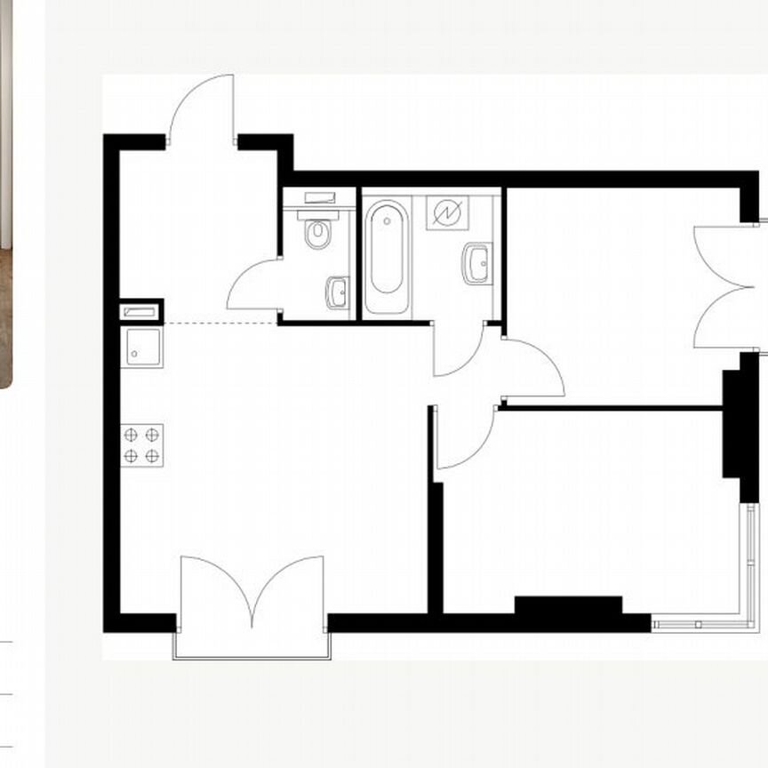 2-к. квартира, 50 м², 3/24 эт.