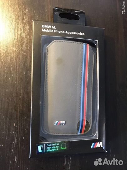 Чехол BMW M на iPhone 5, 5S, SE оригинал кожа