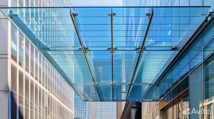 Стеклянный козырек, навес