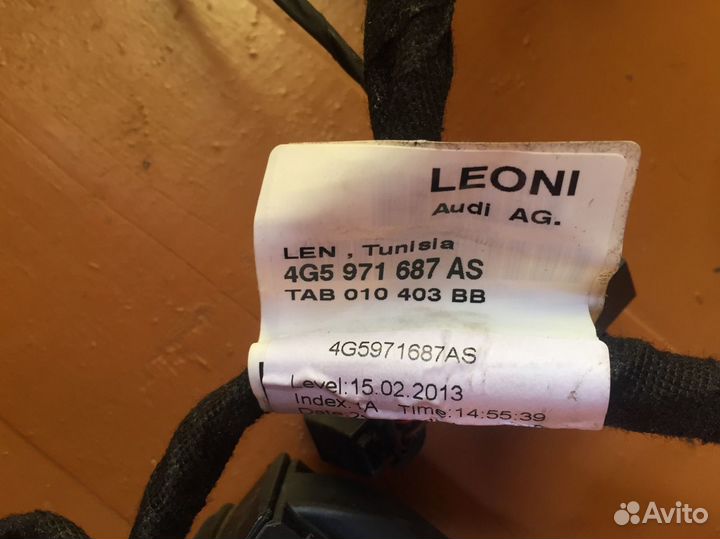 Проводка двери задней Audi A6 C7 4G5971687AS