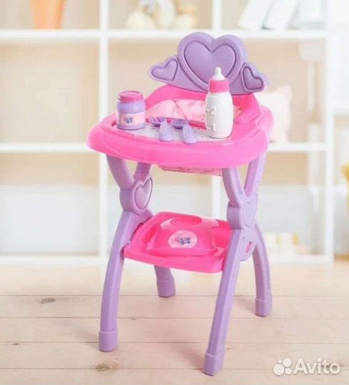 Стульчик для кормления пупса, с аксессуарами