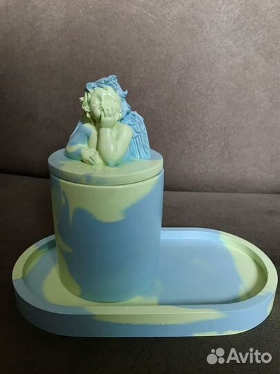 Аромасвечи в гипсовых подсвечниках ручной работы