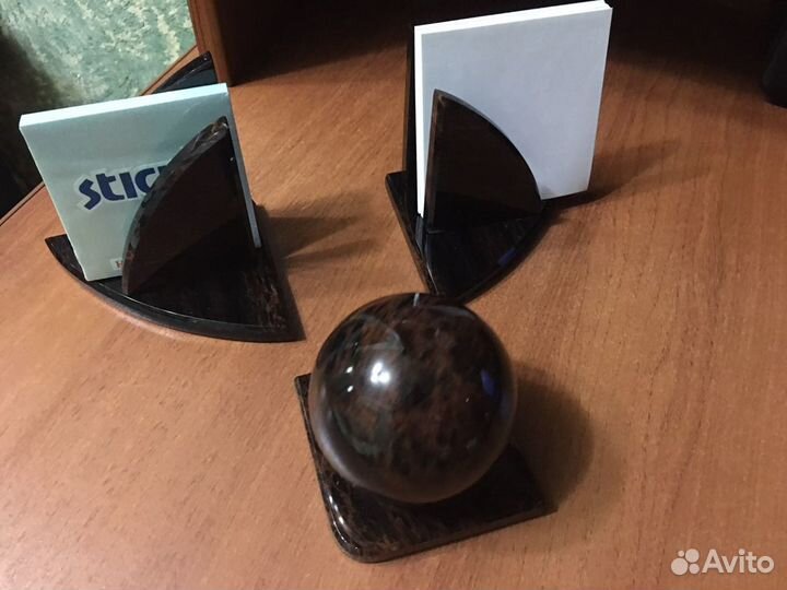 Письменный набор из камня обсидиана