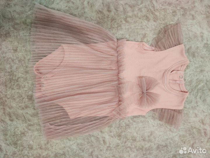 Платье-боди для девочки на рост 68