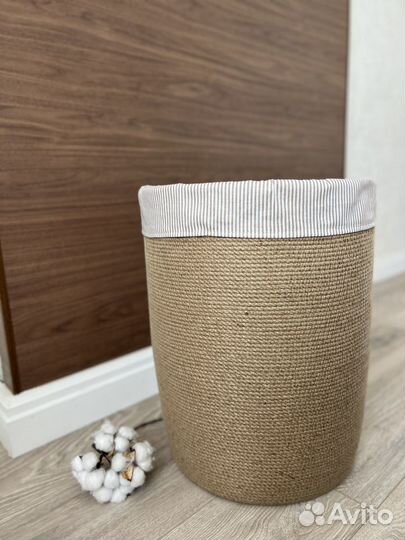 Корзина для белья из джута