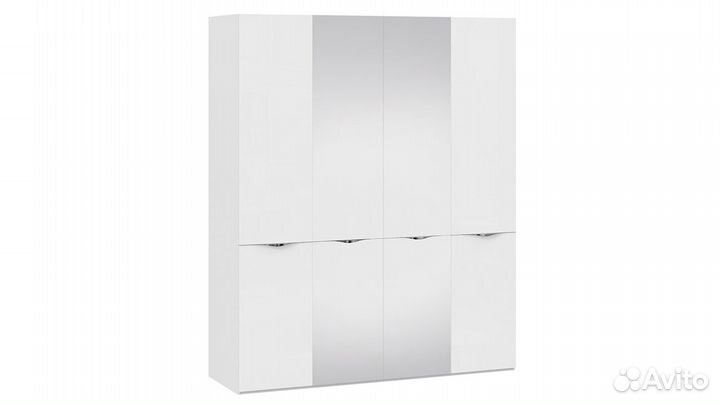 Шкаф комбинированный с 2 дверями со стеклом и 2 зе