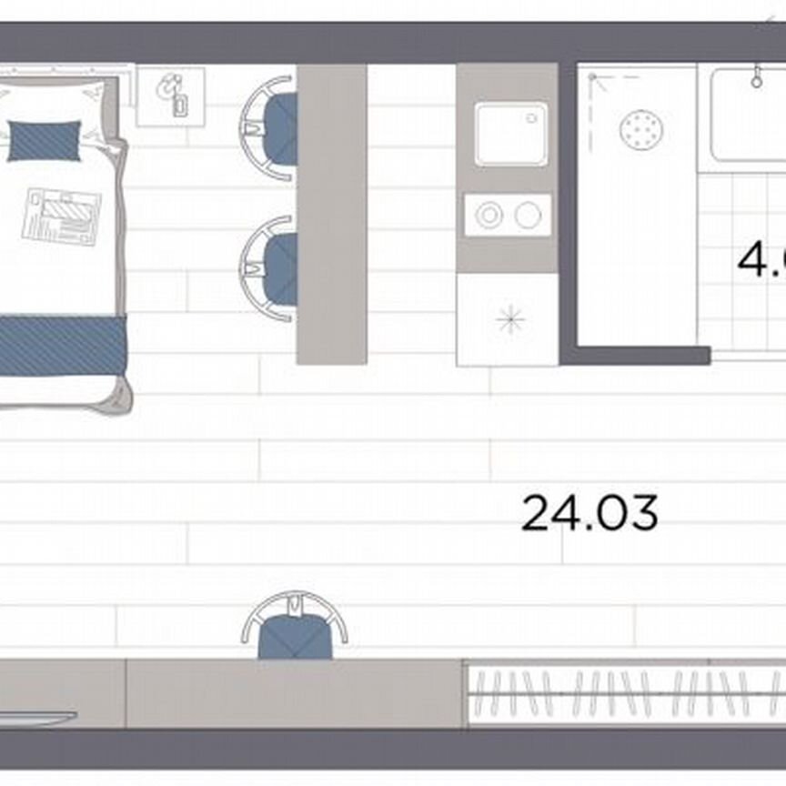 Апартаменты-студия, 28,1 м², 12/14 эт.