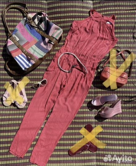 Комбинезон, пляжное платье и сумки, шлепанцы