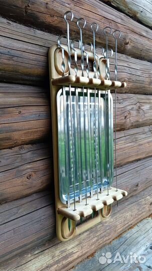 Поднос для подачи готового шашлыка (берёза)