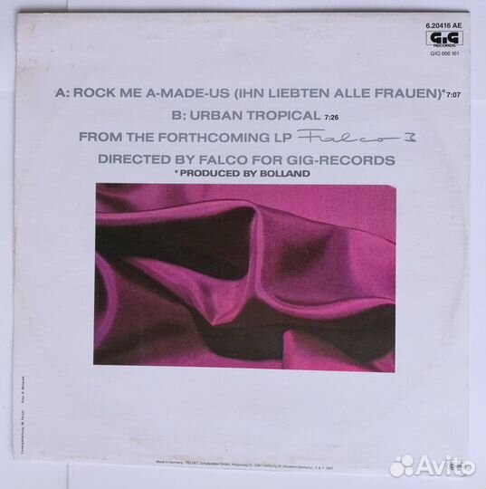 Falco – Rock Me Amadeus, Dead Or Alive singles 12'