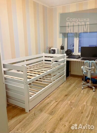 Детская Кровать из бука для двоих
