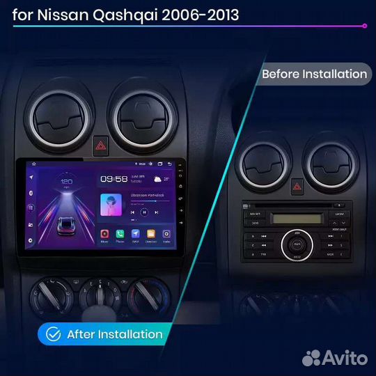 Магнитола 2 din android Nissan Qashqai