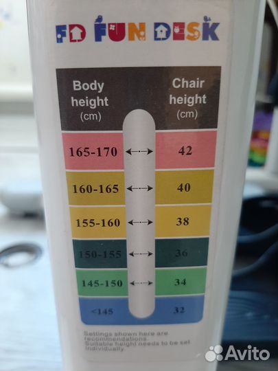 Растущие антиблик парта и стул 3-10 лет 125-170 см