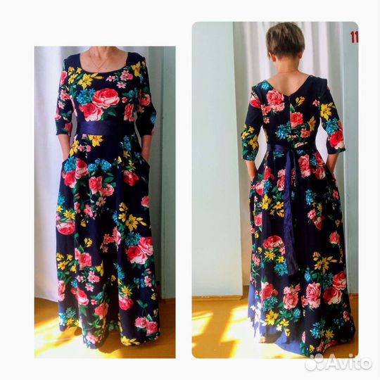 Вечернее яркое платье 46-48 р В пол SuSu