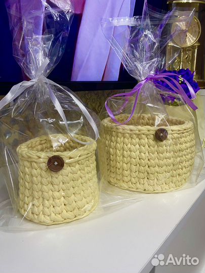 Вязанные корзинки ручной работы подарок