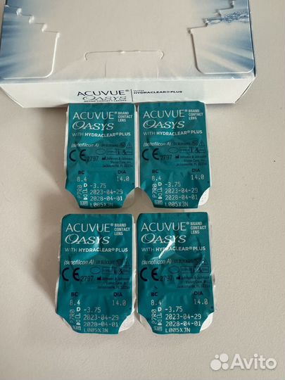 Линзы acuvue oasys -3.75