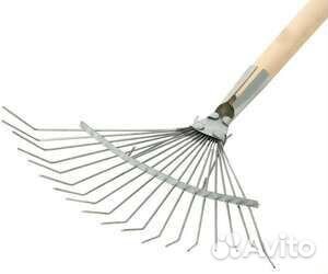 Грабли веерные, оцинкованные, с черенком