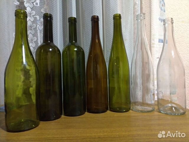 Бутылки стеклянные для интерьера