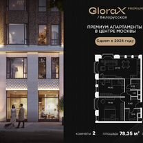 2-к. апартаменты, 78,4 м², 8/21 эт.