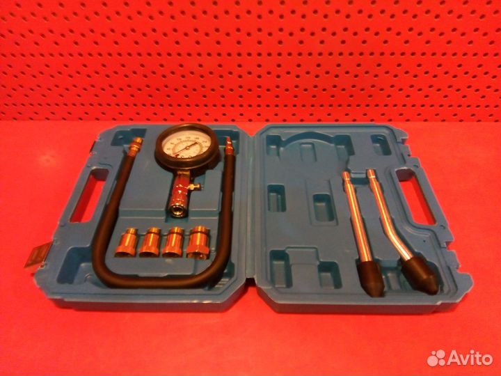 Компрессометр для бензиновых двигателей, 8пр.кейс