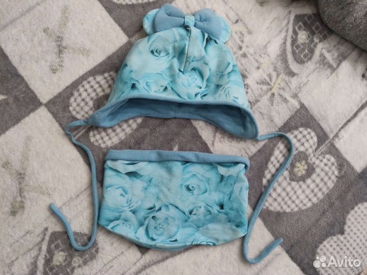 Шапка и снуд на девочку, зима