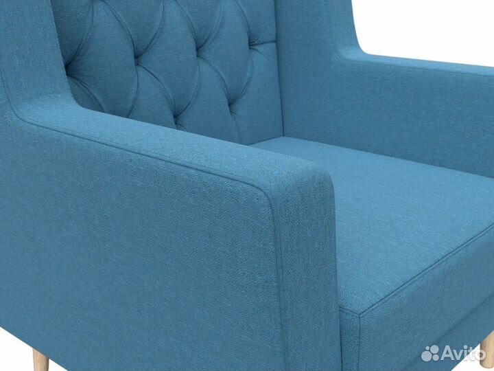 Кресло Брайтон Люкс, рогожка, амур голубой. Москва