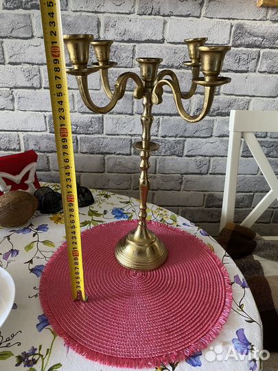 Stilars Италия Подсвечник латунь канделябр 42см